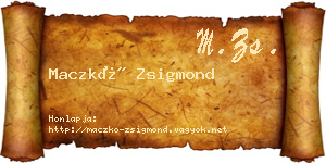 Maczkó Zsigmond névjegykártya