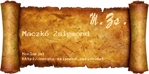 Maczkó Zsigmond névjegykártya