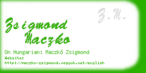 zsigmond maczko business card